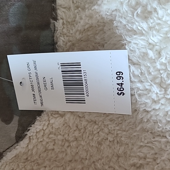 NWT Mia & Tess Light Green & Gray Camo Zip-Up Jacket Women's Small Sherpa Lining - Picture 6 of 7